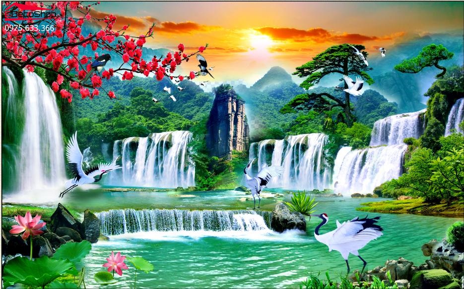 Tranh Dán Tường 3D Sơn Thủy E009