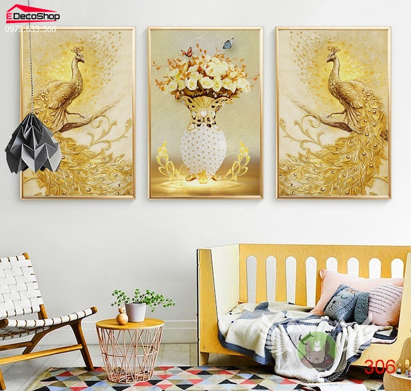 Tranh treo tường chim công E0012