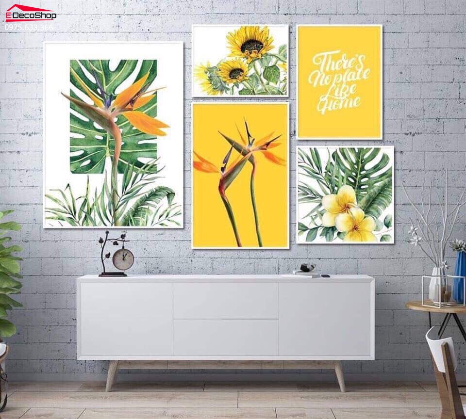 Tranh bộ hoa hiện đại E0017