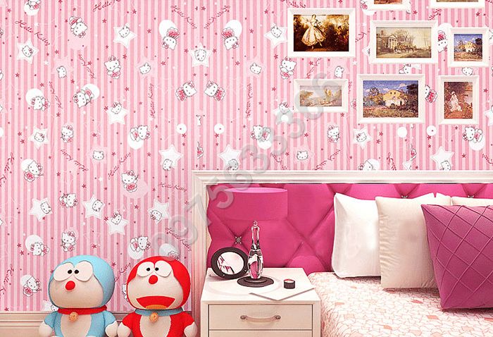 Decal dán tường Hello kitty hồng EC0007