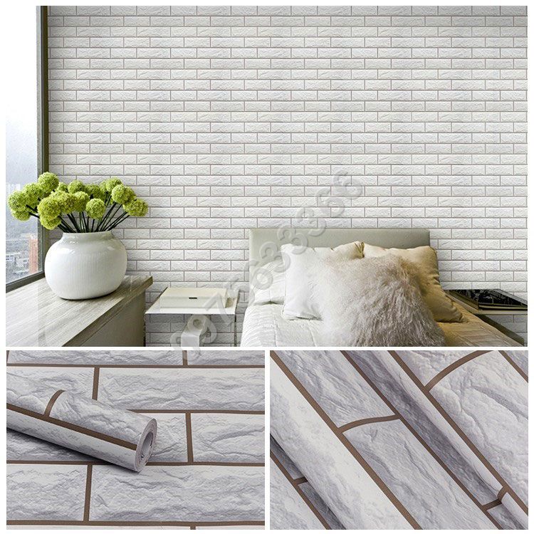 Decal dán tường gạch trắng EC0039