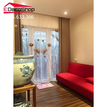 Rèm vải hoa sen E006